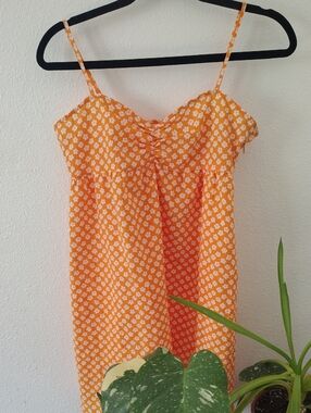 Divided Orange Floral Summer Top